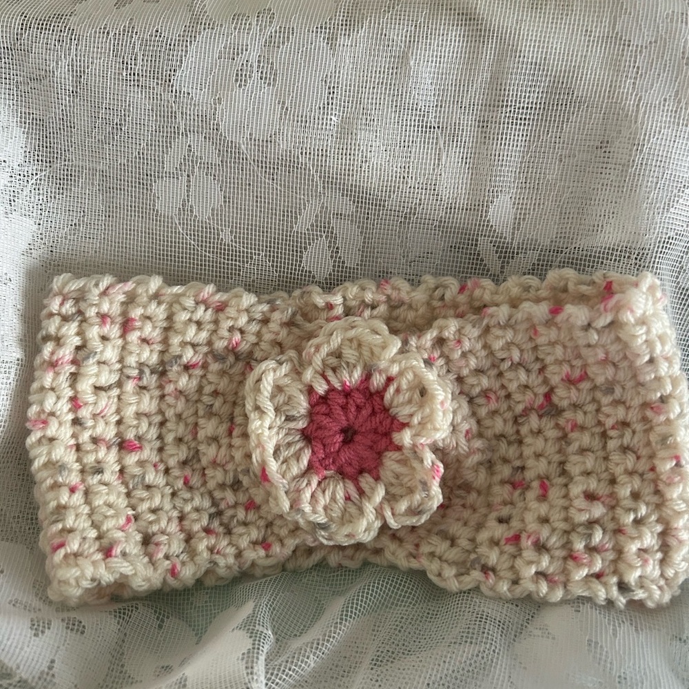 Handmade Crochet Headband with Floral Detail
